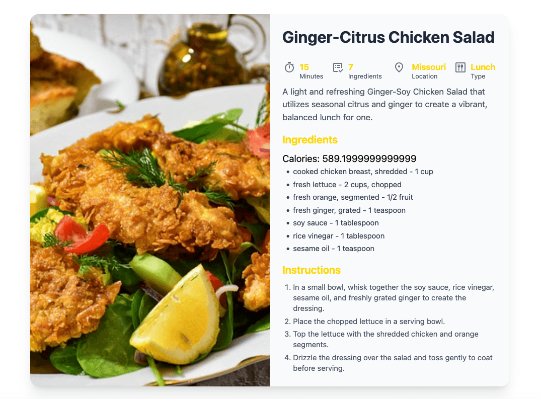 recipe card